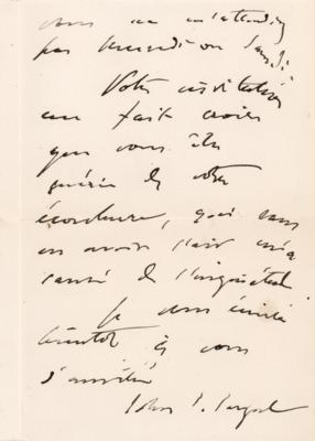Lot #561 John Singer Sargent Autograph Letter Signed - Image 2