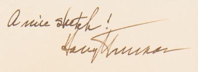 Lot #186 Harry S. Truman Signed Portrait Sketch - Image 2