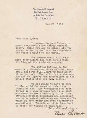 Lot #172 Eleanor Roosevelt Typed Letter Signed on War, Democracy, and the United Nations - Image 1