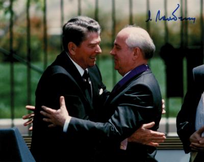 Lot #330 Mikhail Gorbachev Signed Photograph - Image 1