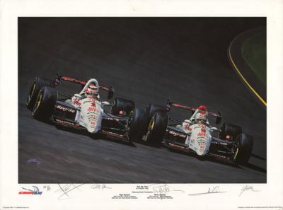 Lot #820 Paul Newman and Mario Andretti Signed Print - Image 1