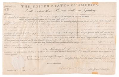 Lot #8 Andrew Jackson Document Signed as President