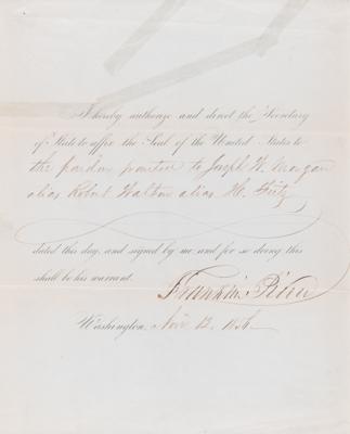 Lot #161 Franklin Pierce Document Signed as President - Image 1