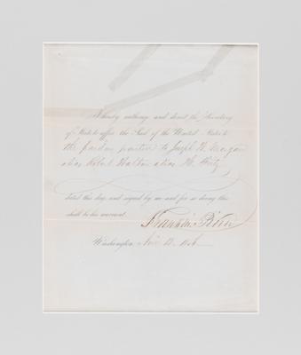 Lot #161 Franklin Pierce Document Signed as President - Image 2