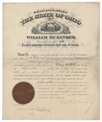Lot #144 William McKinley Document Signed as Ohio Governor - Image 1