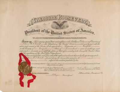 Lot #27 Theodore Roosevelt Document Signed as President - Image 1