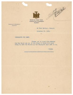 Lot #178 Franklin D. Roosevelt Typed Letter Signed on Expanding Warm Springs - Image 2
