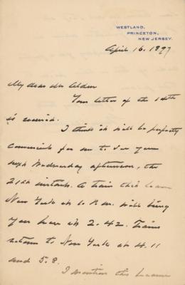 Lot #77 Grover Cleveland Autograph Letter Signed - Image 1