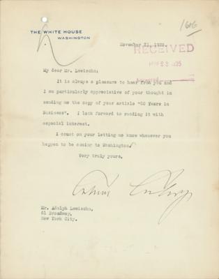 Lot #84 Calvin Coolidge Typed Letter Signed as President - Image 1