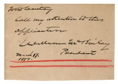 Lot #146 William McKinley Autograph Note Signed as President - Image 1
