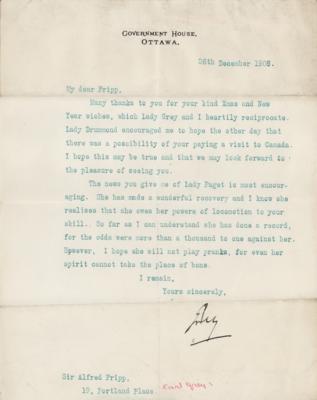 Lot #335 Albert Grey, 4th Earl Grey Typed Letter