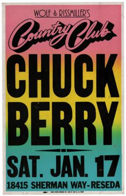 Lot #644 Chuck Berry 1981 Wolf & Rissmiller's Country Club Concert Poster - Image 1