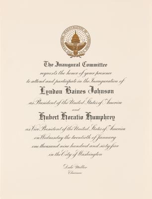 Lot #129 Lyndon B. Johnson Presidential Inauguration Street Sign, Invitation, and Parade Ephemera - Image 3