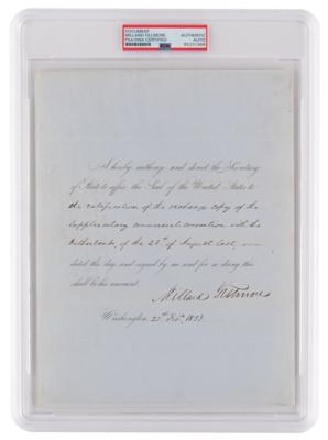 Lot #95 Millard Fillmore Document Signed as President - Image 1