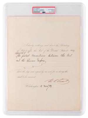 Lot #20 U. S. Grant Document Signed as President - Postal Agreements with Germany - Image 1