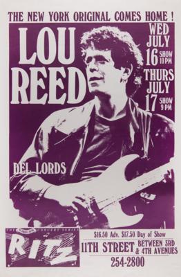 Lot #698 Lou Reed 1986 New York City (Ritz) Poster
