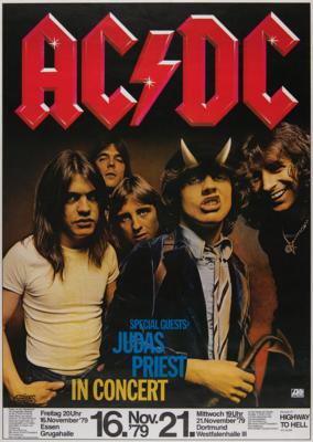 Lot #630 AC/DC and Judas Priest 1979 Germany Concert Poster - Image 1