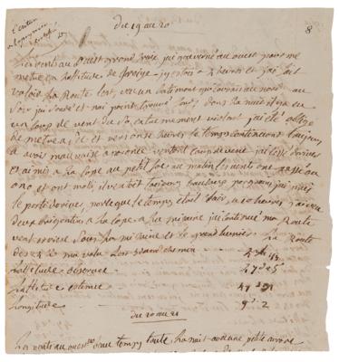 Lot #266 Jean-Francois de Galaupe, comte de Laperouse Handwritten Ship's Log - Image 2