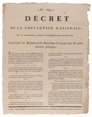 Lot #322 French Revolution: National Convention Broadside (1793) - Image 1