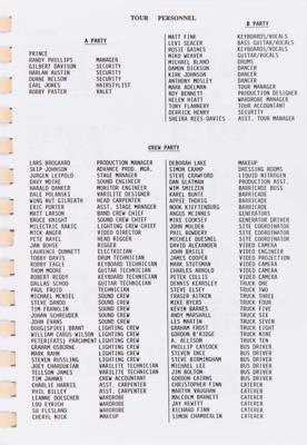 Lot #693 Prince 1990 Nude Tour Itinerary (European Leg) - Image 3
