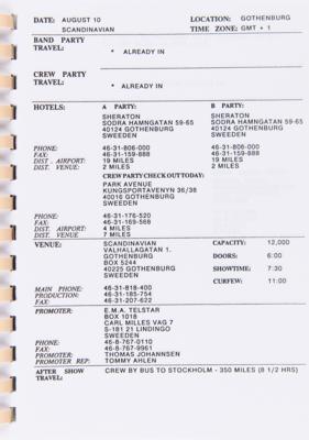 Lot #693 Prince 1990 Nude Tour Itinerary (European Leg) - Image 5