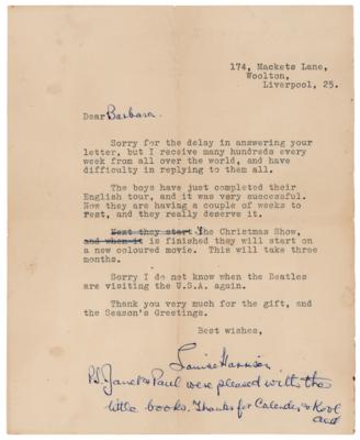 Lot #638 Beatles: Louise Harrison Typed Letter Signed on the Beatles - Image 1