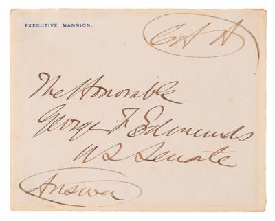 Lot #21 Chester A. Arthur Signed Full Free Frank as President - One of Two Known to Exist - Image 1