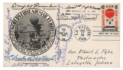 Lot #92 Dwight D. Eisenhower Flown Air Mail Cover Signed as President - Image 1