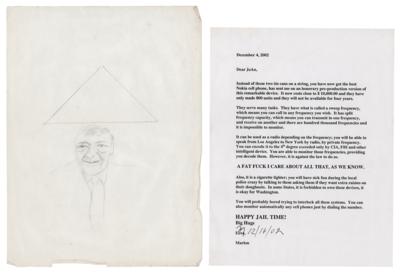 Lot #733 Marlon Brando Typed Letter Signed and (5) Original Sketches - From the Collection of His Business Manager - Image 2