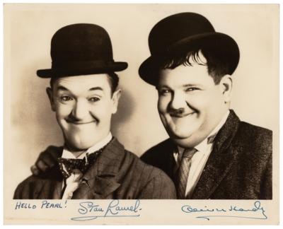 Lot #715 Laurel and Hardy Signed Photograph