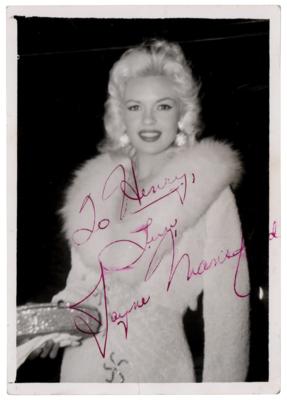 Lot #770 Jayne Mansfield Signed Photograph