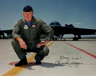 Lot #507 Chuck Yeager Signed Photograph