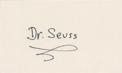 Lot #611 Dr. Seuss Signature