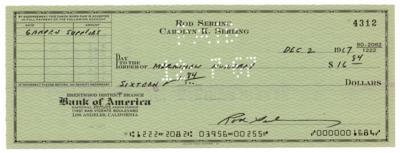Lot #783 Rod Serling Signed Check - Image 1