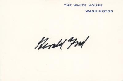 Lot #99 Gerald Ford Signed White House Card - Image 1