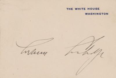 Lot #80 Calvin Coolidge Signed White House Card