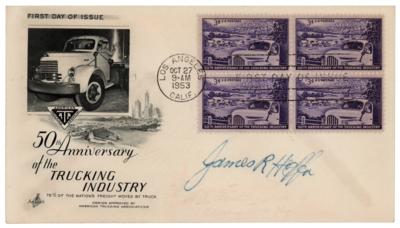 Lot #344 Jimmy Hoffa Signed First Day Cover - Image 1