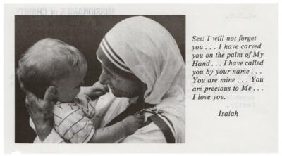 Lot #391 Mother Teresa Typed Letter Signed - Image 2