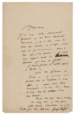 Lot #617 Georges Bizet Autograph Letter Signed to a Fellow Composer, Sending His Opera The Pearl Fishers - Image 1