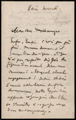 Lot #551 Edgar Degas (2) Autograph Letters (One Signed) to His Art Dealer on Paintings and Drawings - Image 2
