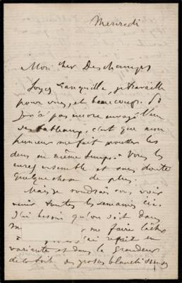 Lot #551 Edgar Degas (2) Autograph Letters (One Signed) to His Art Dealer on Paintings and Drawings - Image 4