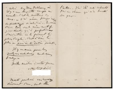 Lot #551 Edgar Degas (2) Autograph Letters (One Signed) to His Art Dealer on Paintings and Drawings - Image 5