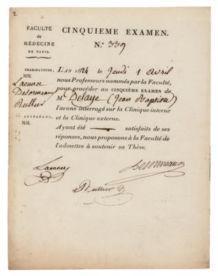 Lot #260 Rene Laennec Document Signed