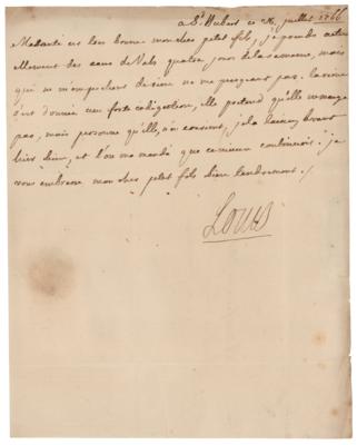 Lot #234 King Louis XV Autograph Letter Signed