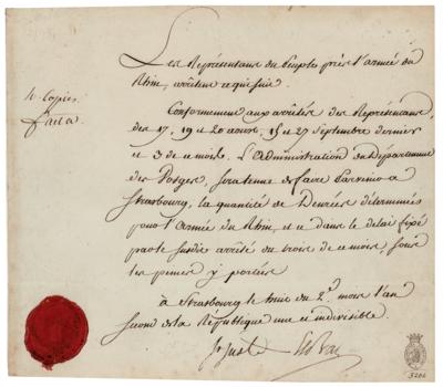 Lot #231 Louis Antoine de Saint-Just Document Signed - Image 1
