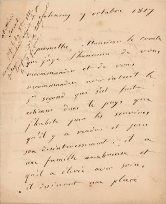 Lot #446 Charles Maurice de Talleyrand Autograph Letter Signed - Image 1