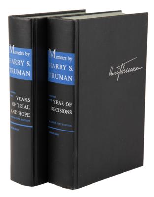 Lot #193 Harry S. Truman Signed Book - Memoirs