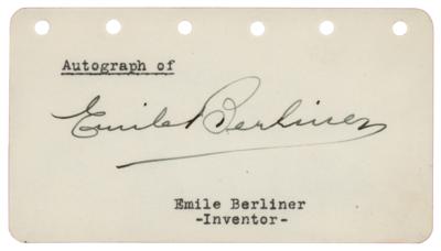 Lot #836 Emile Berliner Signature - Image 1