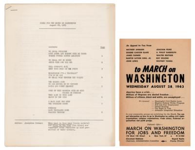 Lot #295 Civil Rights: March on Washington Handbill and Song Lyrics Packet - Image 1