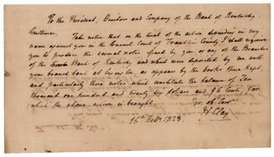 Lot #298 Henry Clay Autograph Letter Signed - Image 1